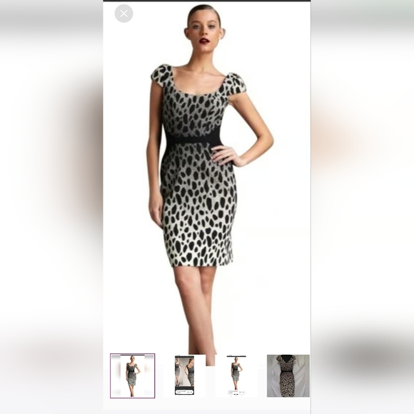 JUST CAVALLI Black and Leopard Print Mini Dress - Picture 2 of 11